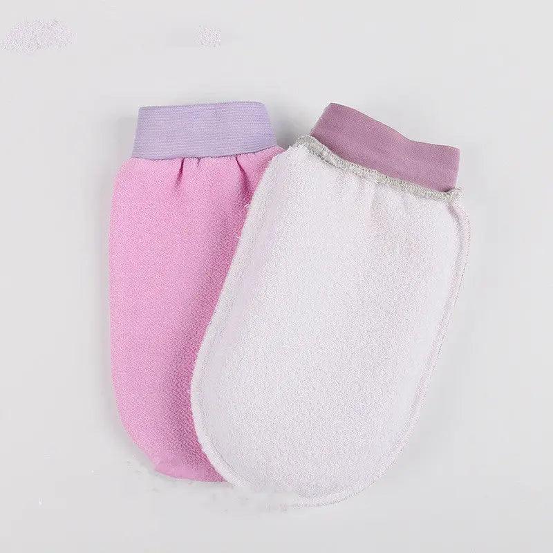 Bathing gloves double-sided rubbing back and bathing artifact