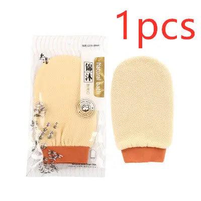 Bathing gloves double-sided rubbing back and bathing artifact