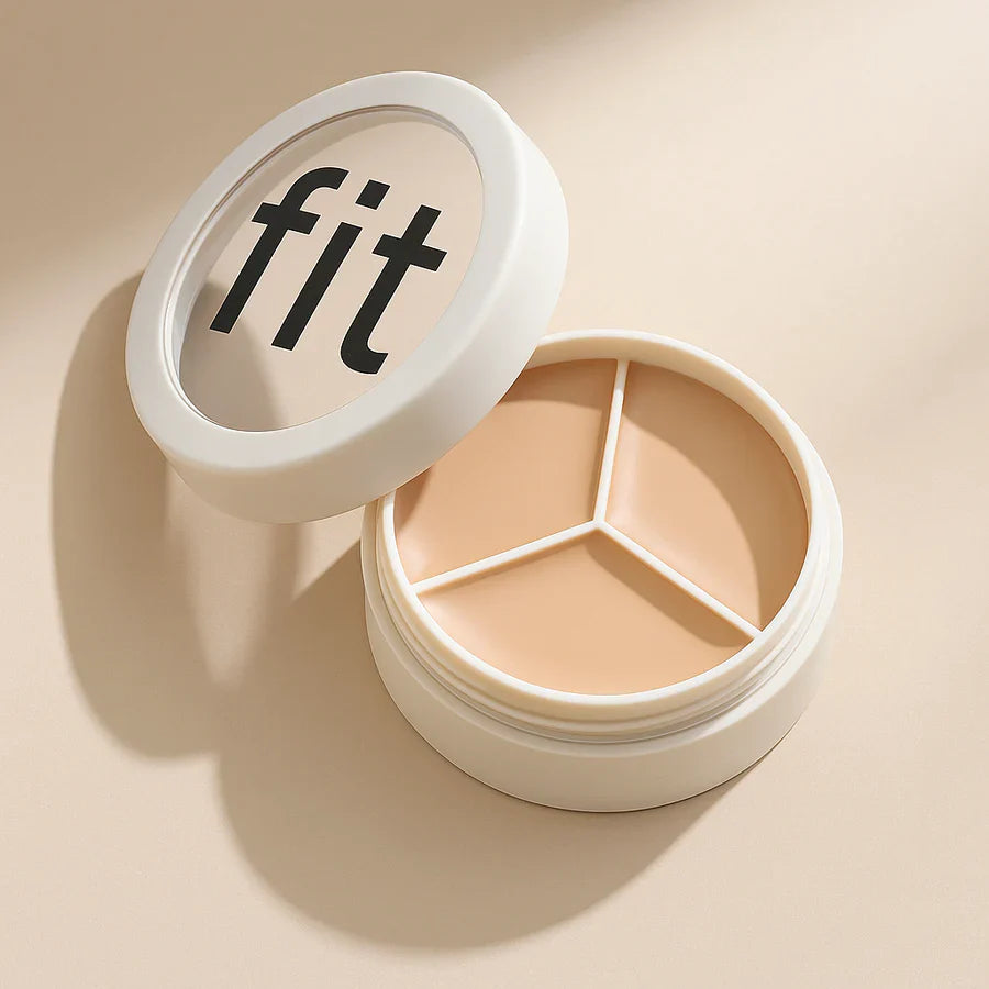 3-Shade Creamy Concealer Palette - Full Coverage for Dark Circles & Blemishes, Evens Skin Tone, Suitable for All Skin Types